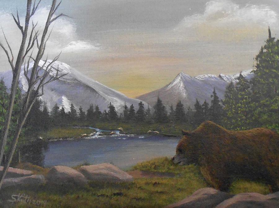 Ghost Bear-the Cascade Grizzly Painting by Sheri Keith