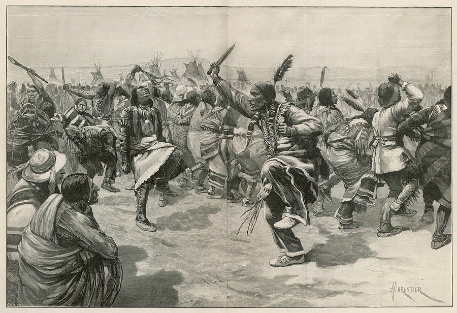 Ghost Dance Of Sioux Drawing by Illustrated London News Ltd/Mar - Art America