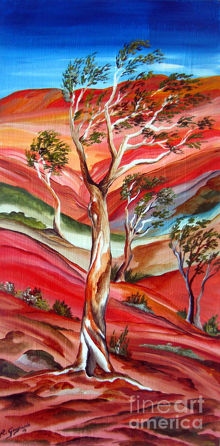 Ghost Gum Tree In The Outback Painting by Roberto Gagliardi
