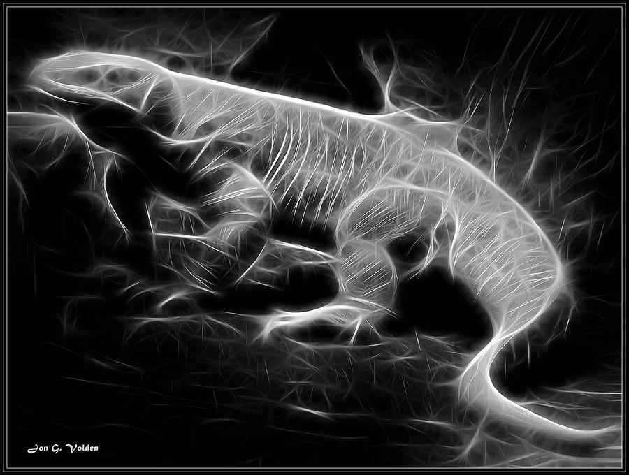 Ghost Lizard Painting by Jon Volden