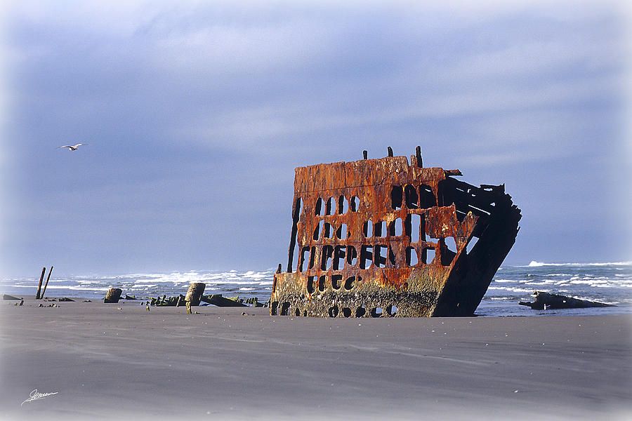 Ghost of The Peter Iredale Photograph by Phil Jensen