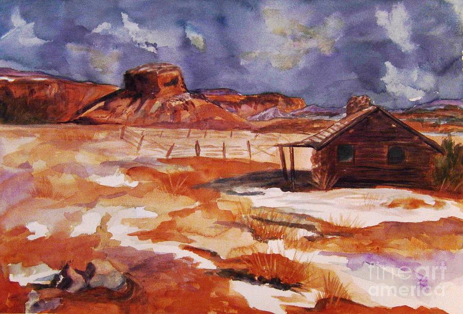Ghost Ranch NM Winter  Painting by Ellen Levinson