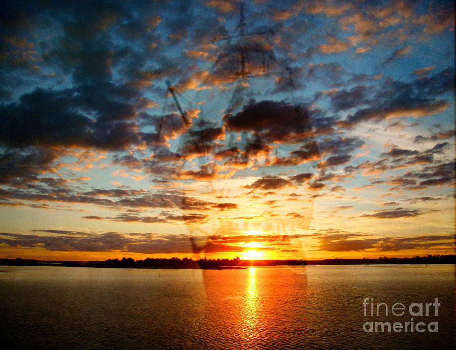 Sunset Photograph - Ghost Ship by Kelley Freel-Ebner