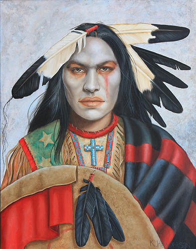 American Indian Painting - Ghost Stars by K. Henderson by K Henderson