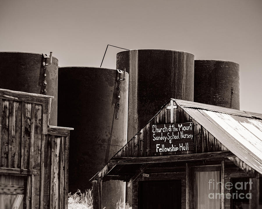 Ghost Town Church and Storage Tanks Photograph by Royce Howland