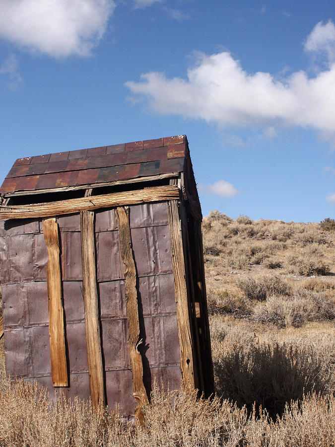 Vintage Photograph - Ghost Town Outhouse by Art Block Collections