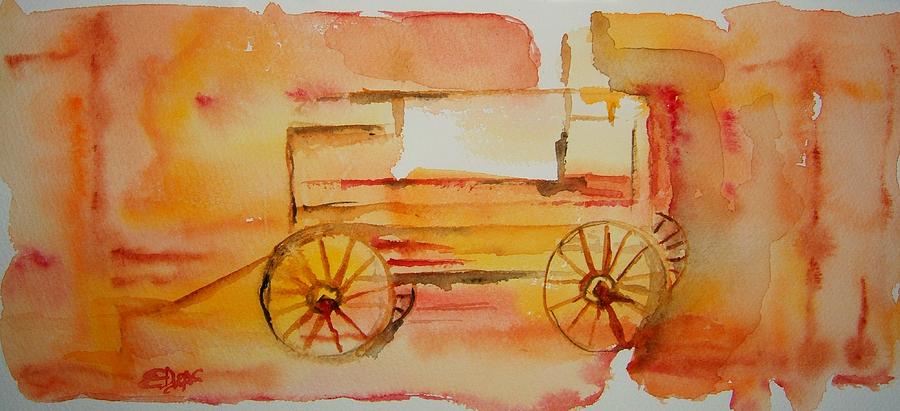 Ghost Wagon Painting by Elaine Duras