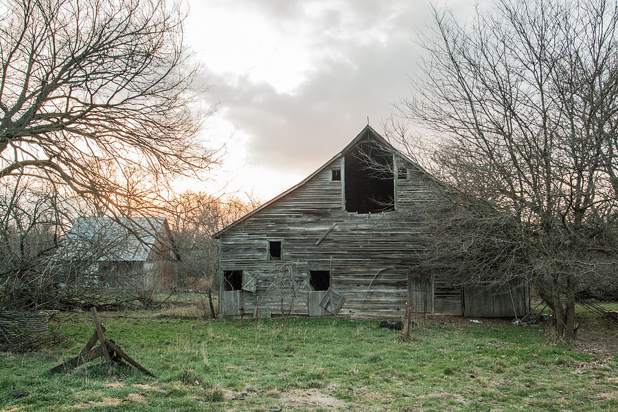 Fall Photograph - Ghostly Barn by Dawn Romine