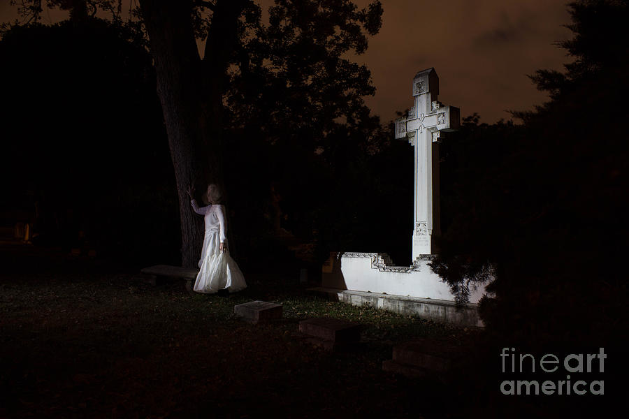 Cemetery Photograph - Ghostly Cemetery by Tammy Chesney
