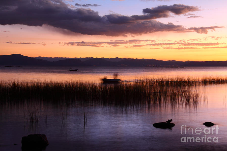 Ghostly Fisherman on Lake Titicaca Photograph by James Brunker
