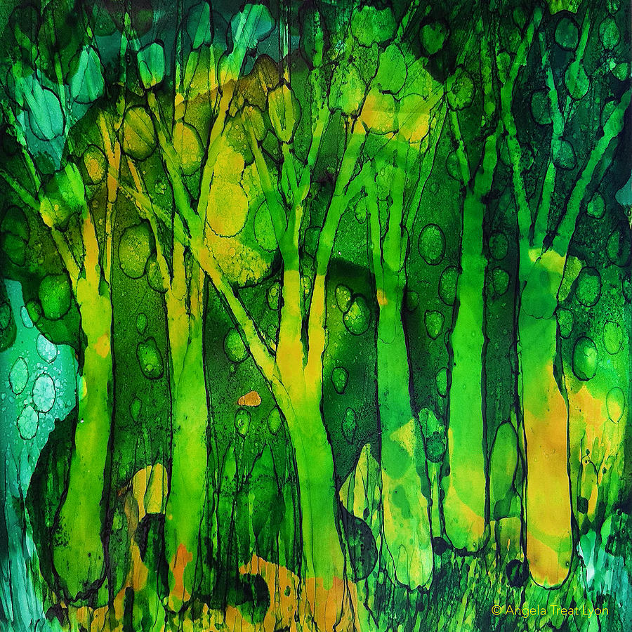 Ghosty Forest Painting by Angela Treat Lyon