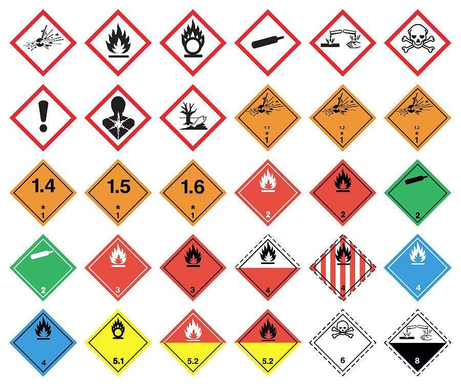 GHS hazard pictograms Drawing by Jack0m