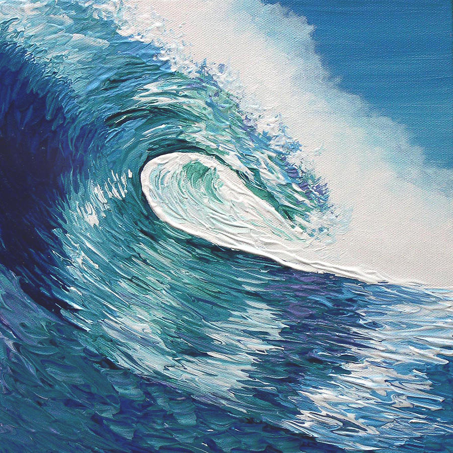 Giant Blue Wave Painting by Michael Baum