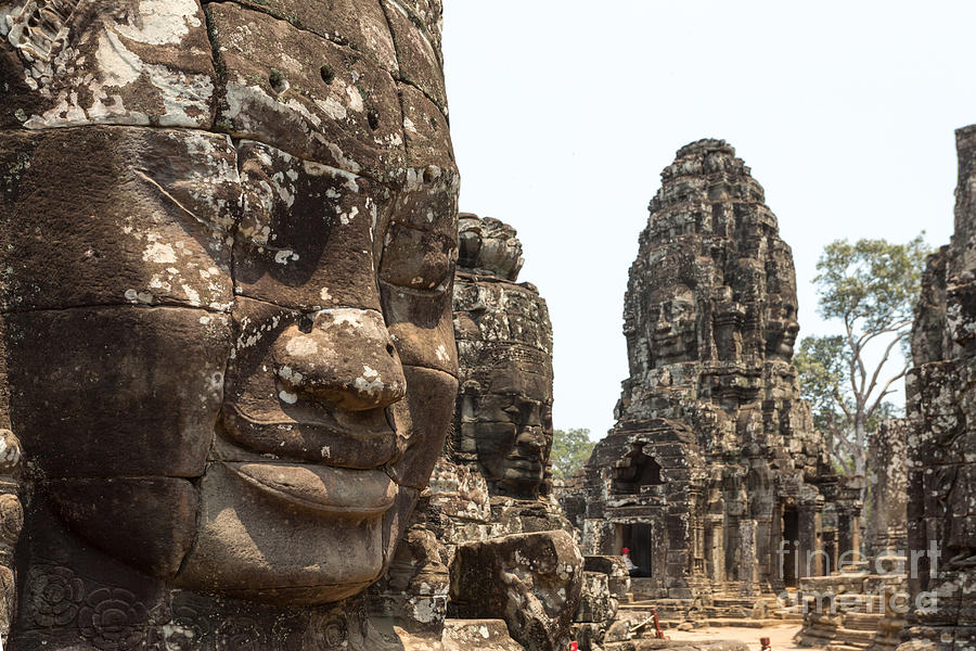 Giant Buddha faces inside Bayon temple - Cambodia Photograph by Matteo Colombo