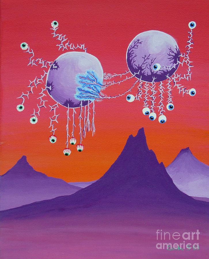 Alien Painting - Giant Cannibal Balloons of Andrax IV by Lori Ziemba