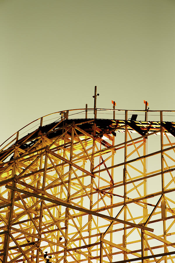 Roller Coaster Photograph - Giant Dipper Roller Coaster Ride by Ron Koeberer