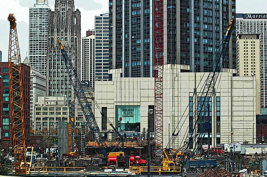 Downtown Chicago High Rise Construction Site Photograph by Ginger Wakem