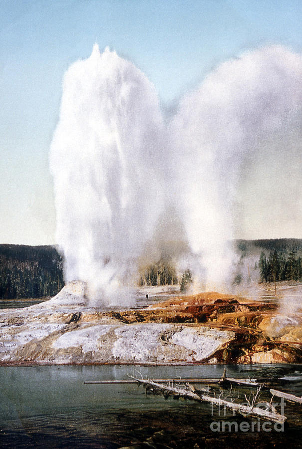 Yellowstone National Park Photograph - Giant Geyser Yellowstone National Park by NPS Photo Detroit Photographic Co