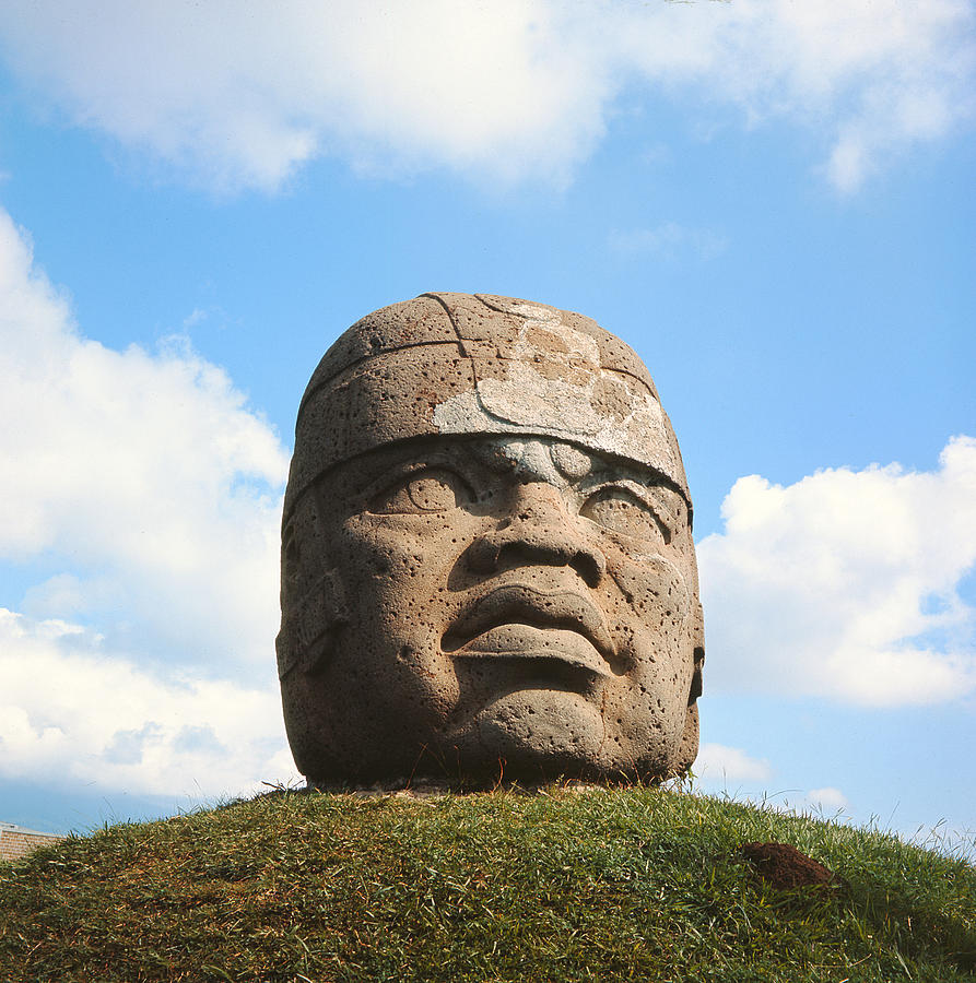 Pre-columbian Photograph - Giant Head, Olmec Culture Stone by Pre-Columbian
