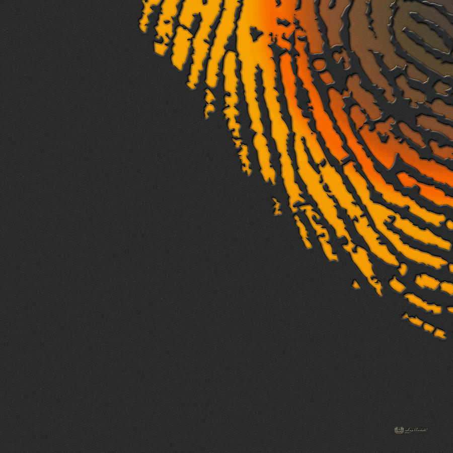 Giant Iridescent Fingerprint on Volcanic Rock Gray Set of 4 - 3 of 4 Digital Art by Serge Averbukh