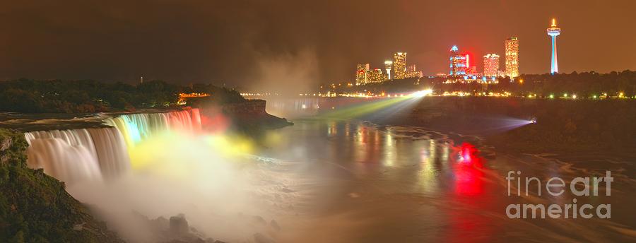 Giant Niagara Night Time Panorama Photograph by Adam Jewell