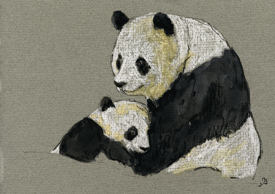 Wildlife Painting - Giant Panda by Juan  Bosco
