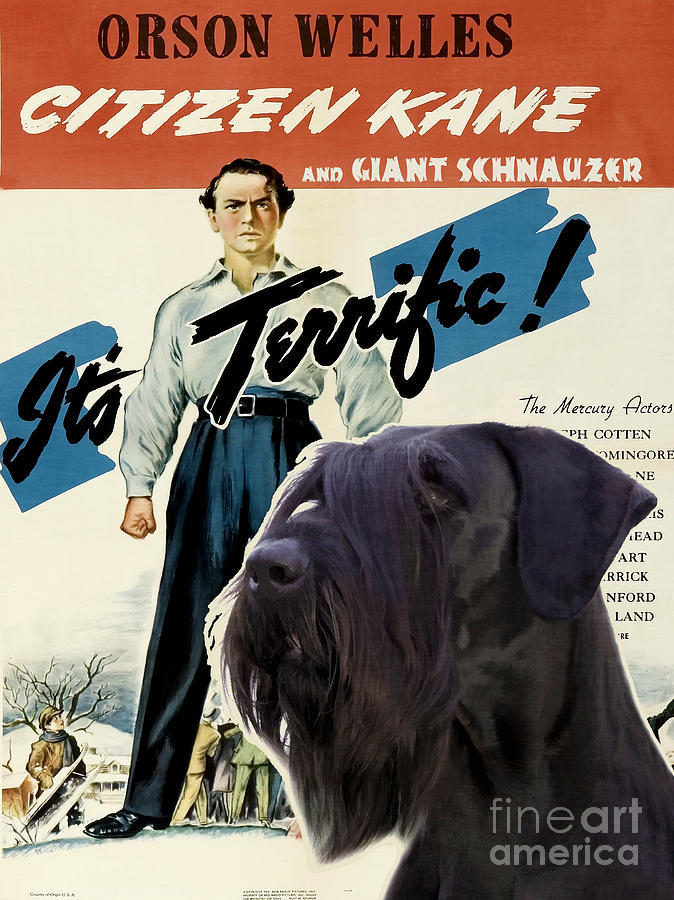 Giant Schnauzer Art Canvas Print - Citizen Kane Movie Poster Painting by Sandra Sij