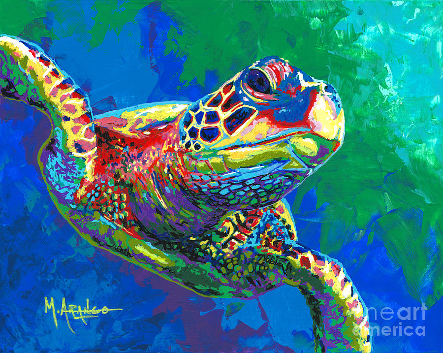 Giant Sea Turtle Painting by Maria Arango