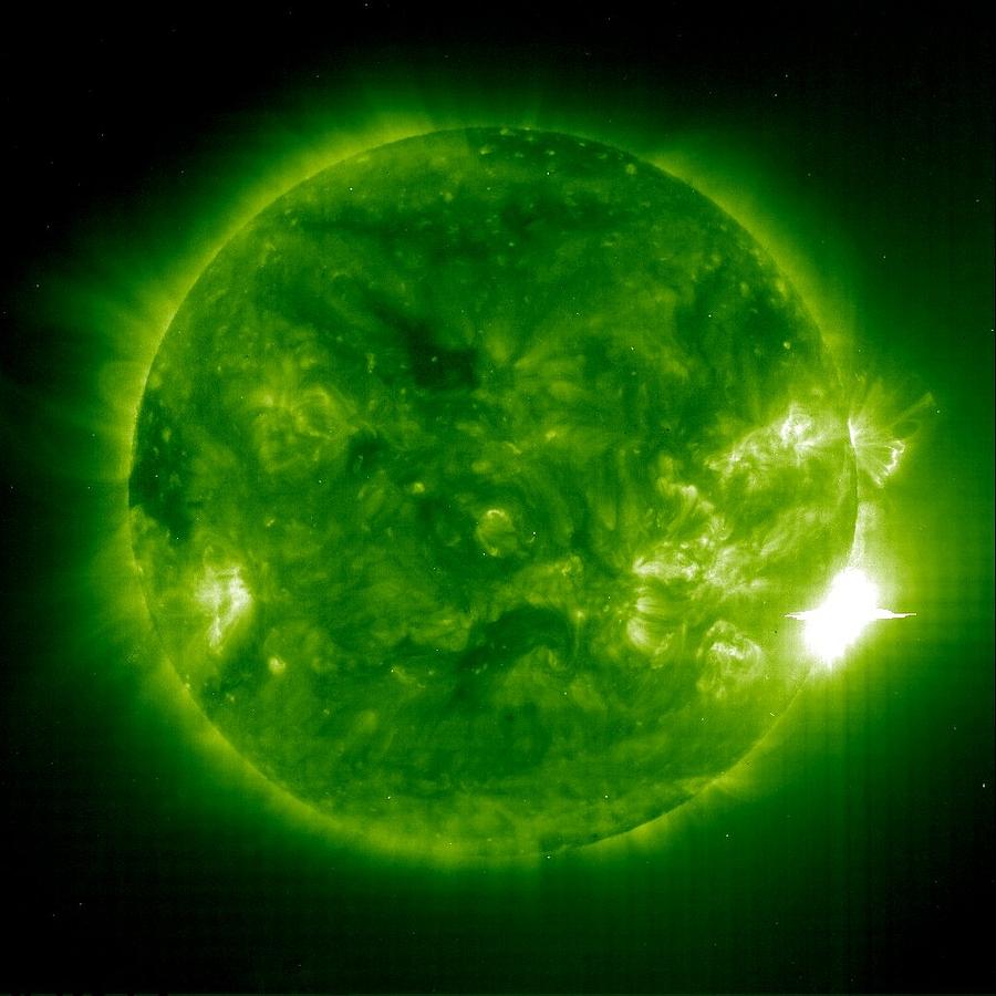 Giant solar flare, UV telescope image Photograph by Science Photo Library
