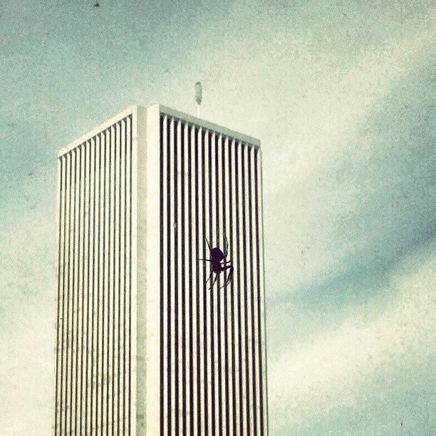 Surreal Photograph - Giant Spider on the Aon Building by Jill Tuinier Surreal Photograph - Giant Spider on the Aon Building by Jill Tuinier