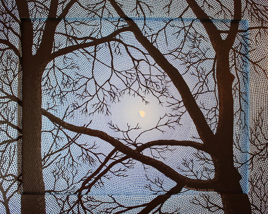 Gibbous Moon at Twilight Painting by Amanda  Lynne