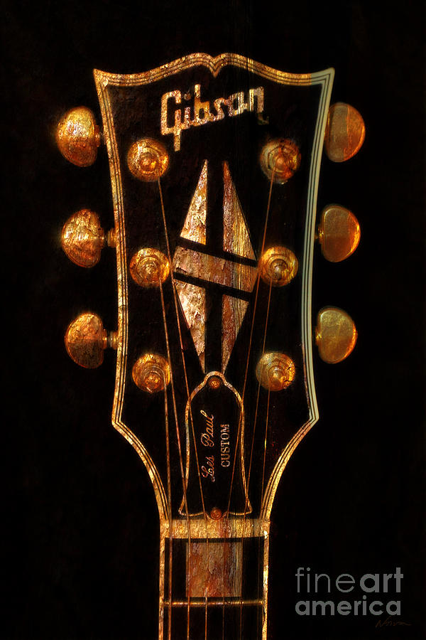 Music Photograph - Les Paul - Gibson Headstock by Deena Athans