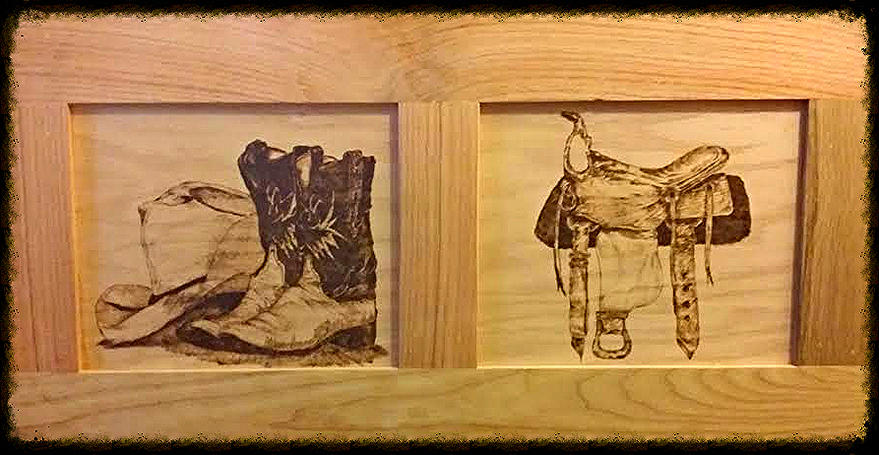Boot Pyrography - Giddy Up by Buddy Harris