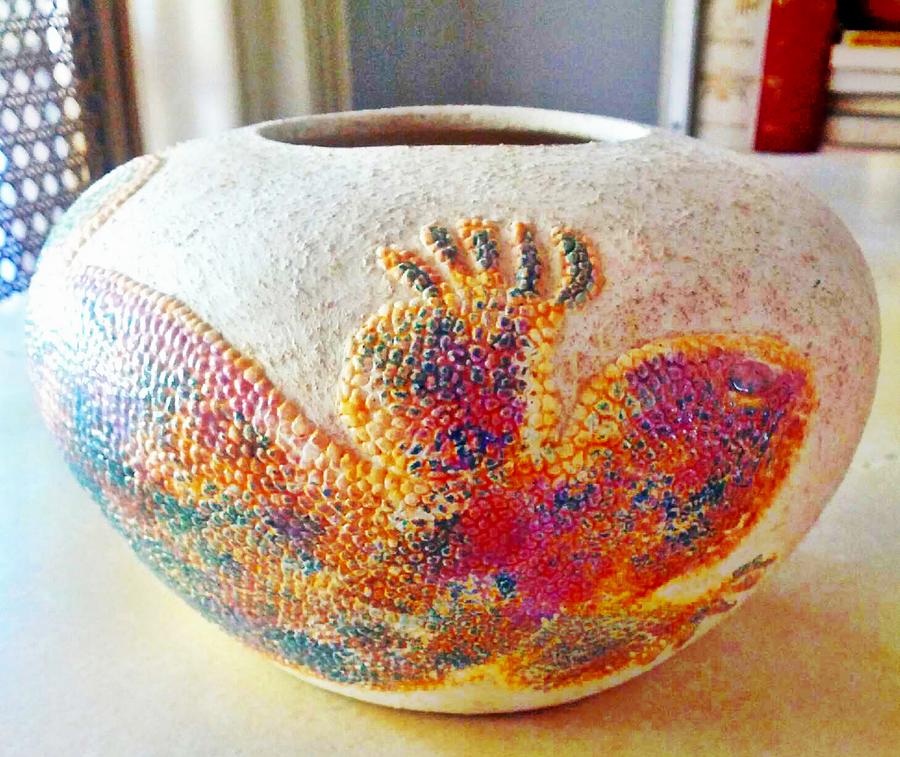 Gila Monster Ceramic Pot Ceramic Art by Steven  Pipella