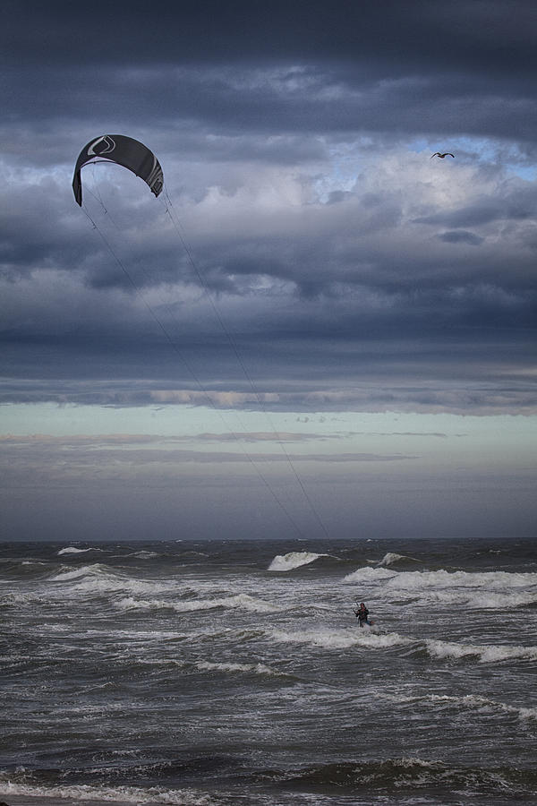 Gilgo Beach Kitesurfing Photograph by Steve Gravano