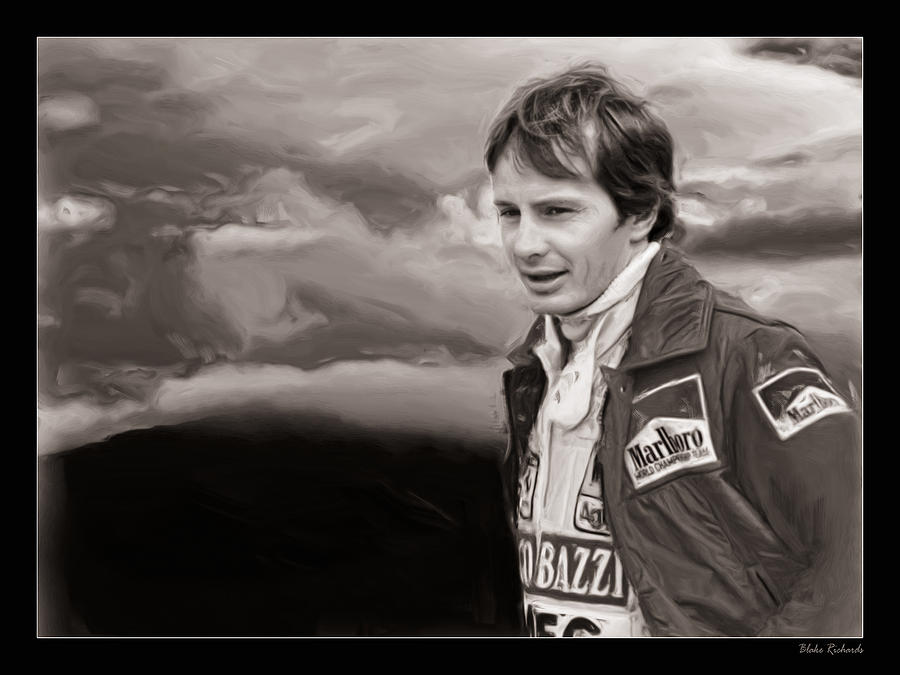 Gilles Villeneuve Portrait Sepica Photograph by Blake Richards
