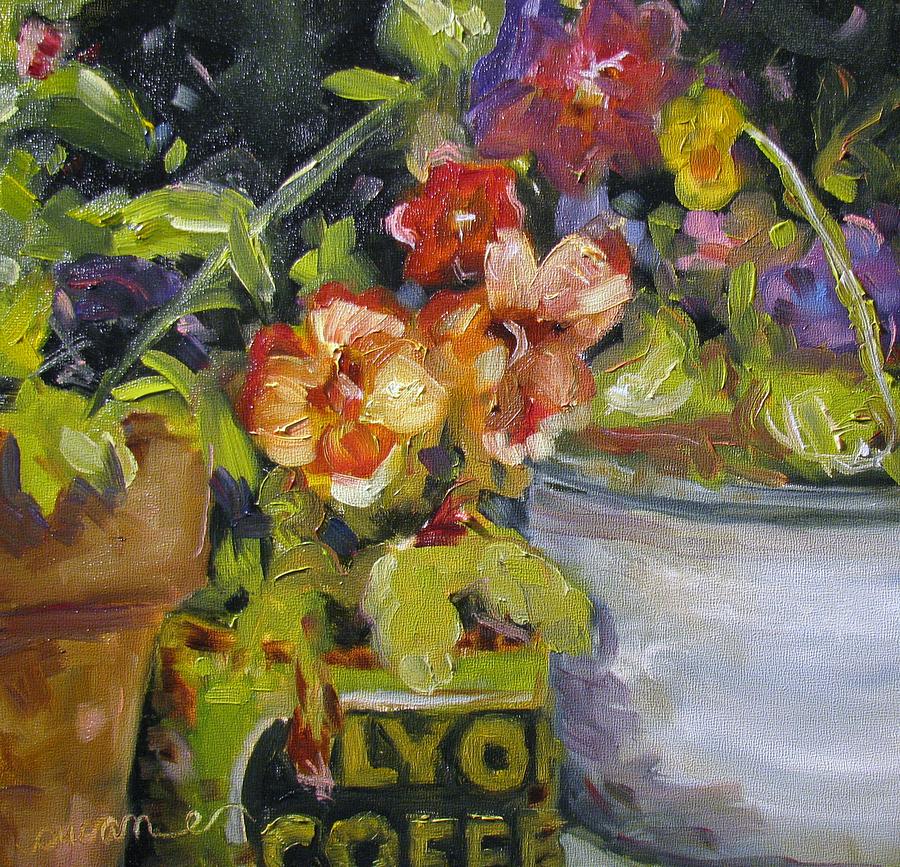 Gilleys Pansies Painting by Susan Elizabeth Jones