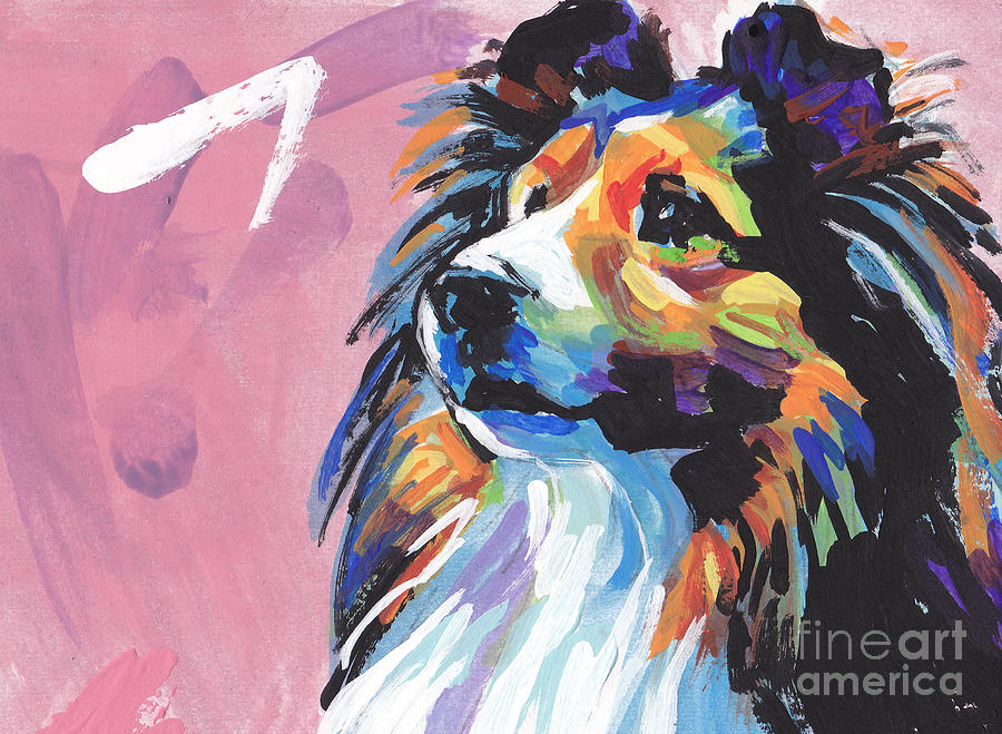 Gimme Sheltie Painting by Lea S