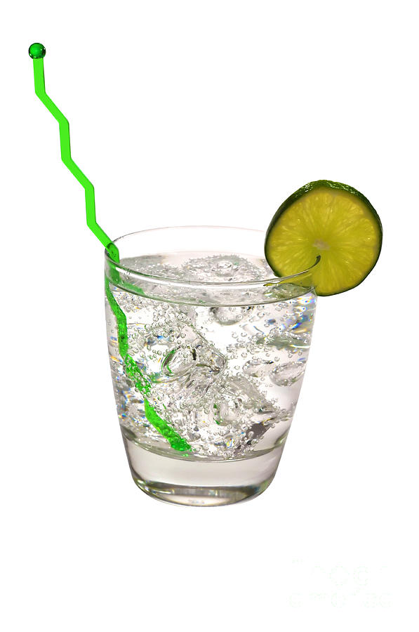 Gin and Tonic with Lime and Swizzle Stick Isolated Photograph by Danny Hooks