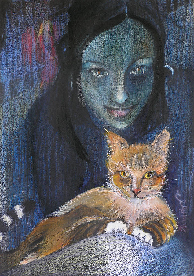 Ginger Cat Painting by Alicja Coe