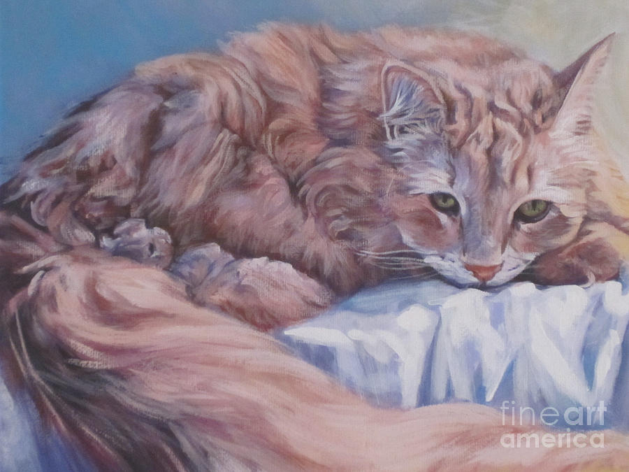 Ginger Cat Painting by Lee Ann Shepard