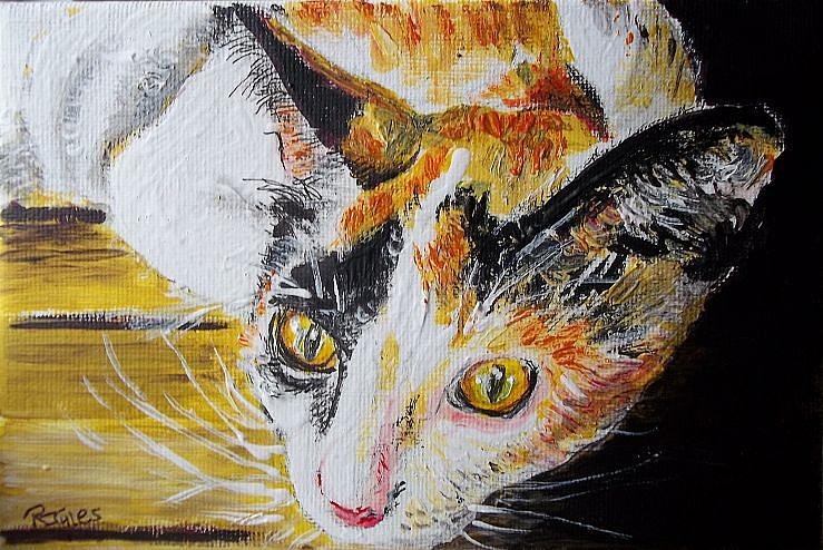 Ginger Stray cat Painting by Richard Jules