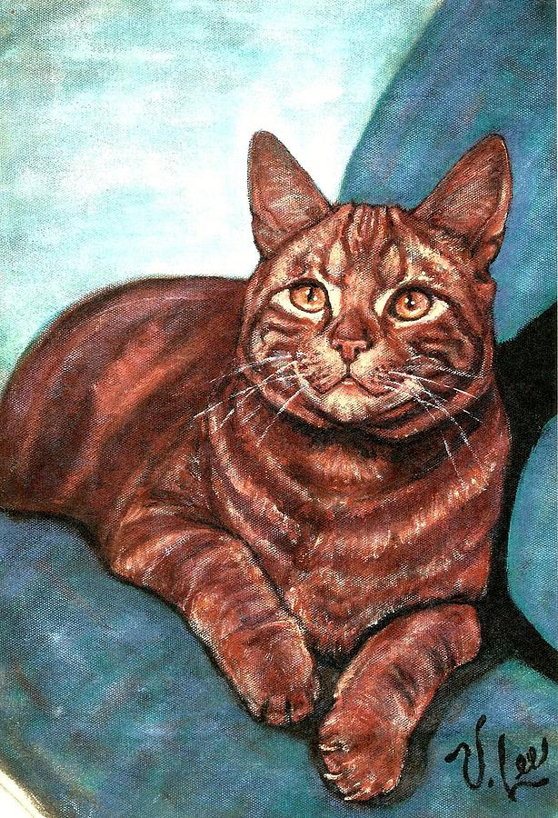 Ginger Tabby Painting by VLee Watson