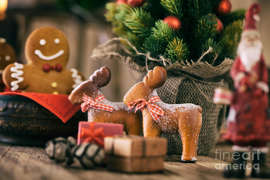 Christmas Photograph - Gingerbread cookies by Mythja Photography