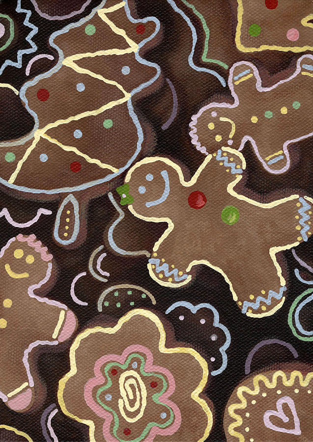 Gingerbread cookies Painting by Natasha Denger