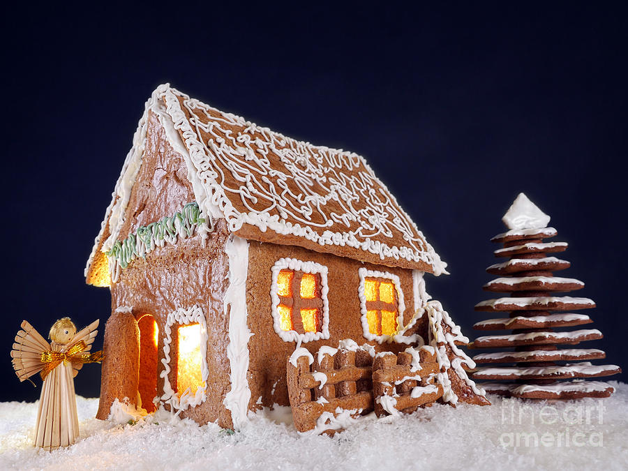Cake Photograph - Gingerbread cottage by Roman Milert
