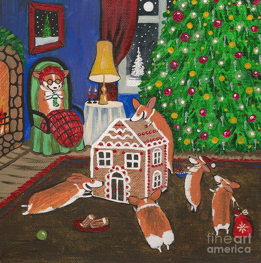 Gingerbread House Painting by Margaryta Yermolayeva