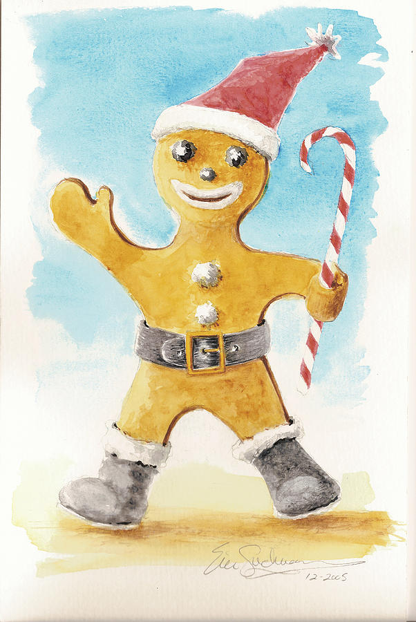 Gingerbread man Painting by Eric Suchman