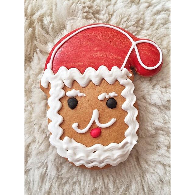 Cookie Photograph - Gingerbread Santa Claus Face by Adriano La Naia