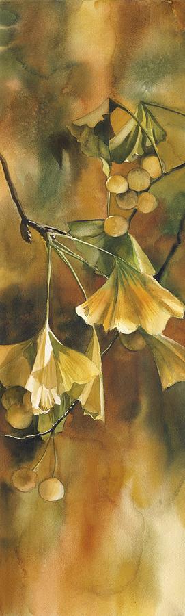 Gingko in Autumn Painting by Alfred Ng